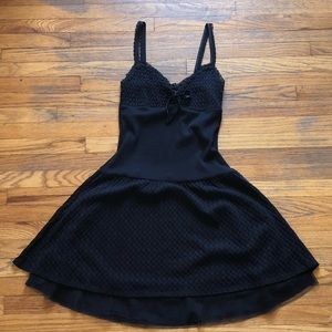 Free People Little Black Dress Crochet Size Small